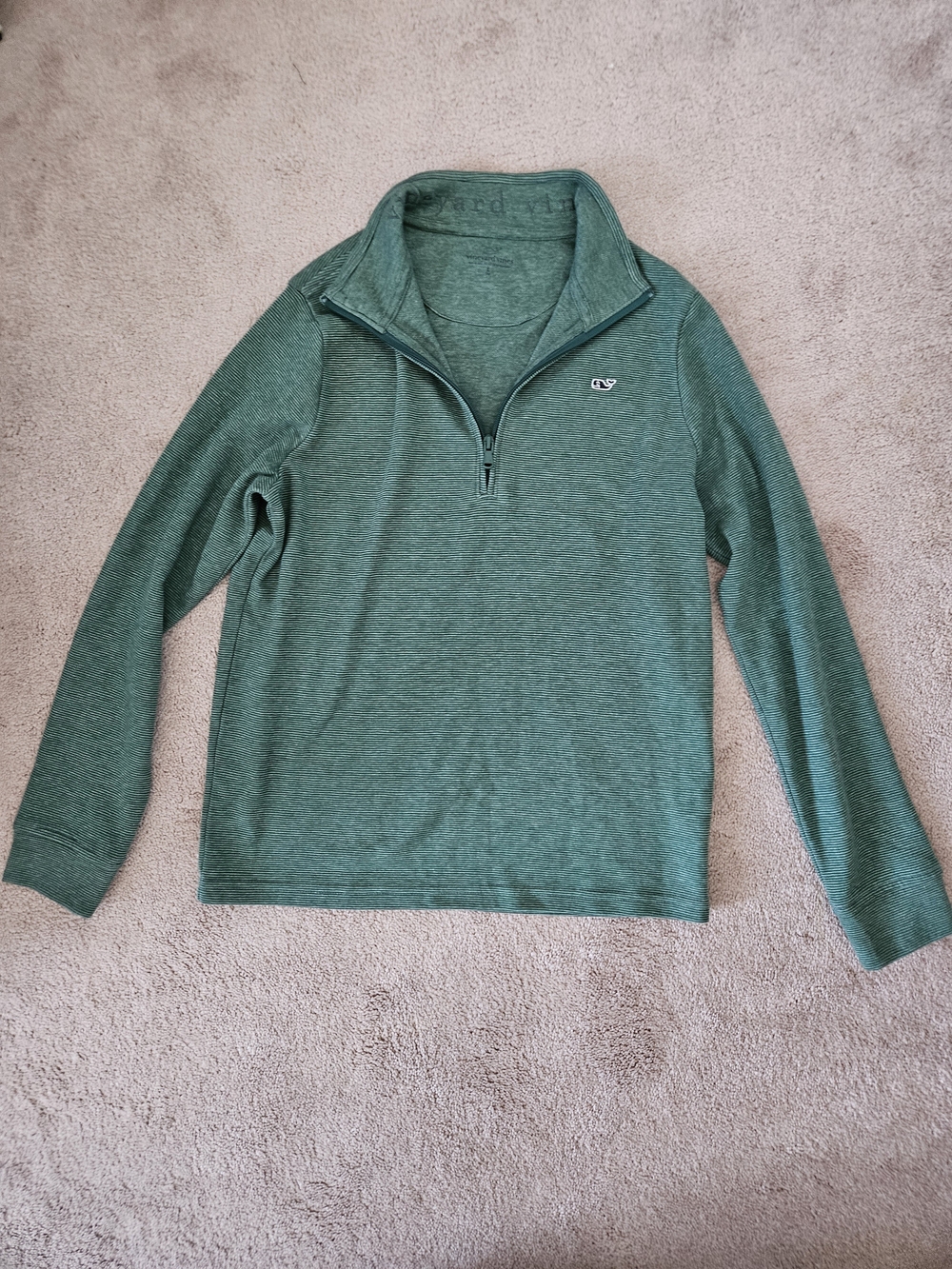 Vineyard Vines Heathered Green Quarter-Zip Pullover